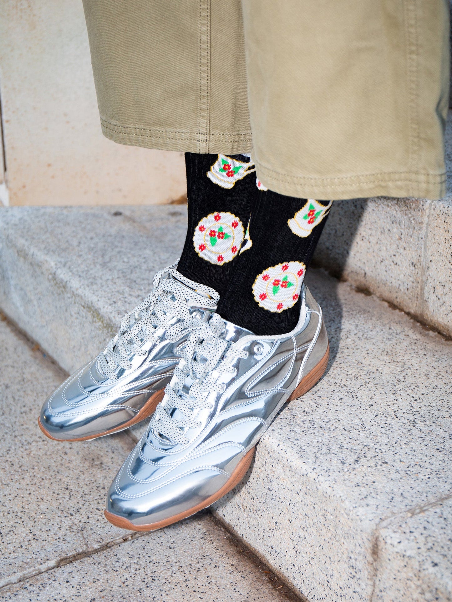 Tea Time Flat Socks